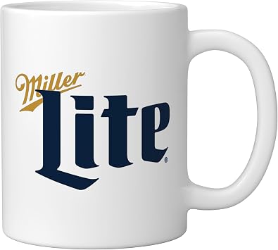 Miller Lite T-Shirt Ceramic Mug, White, 11oz