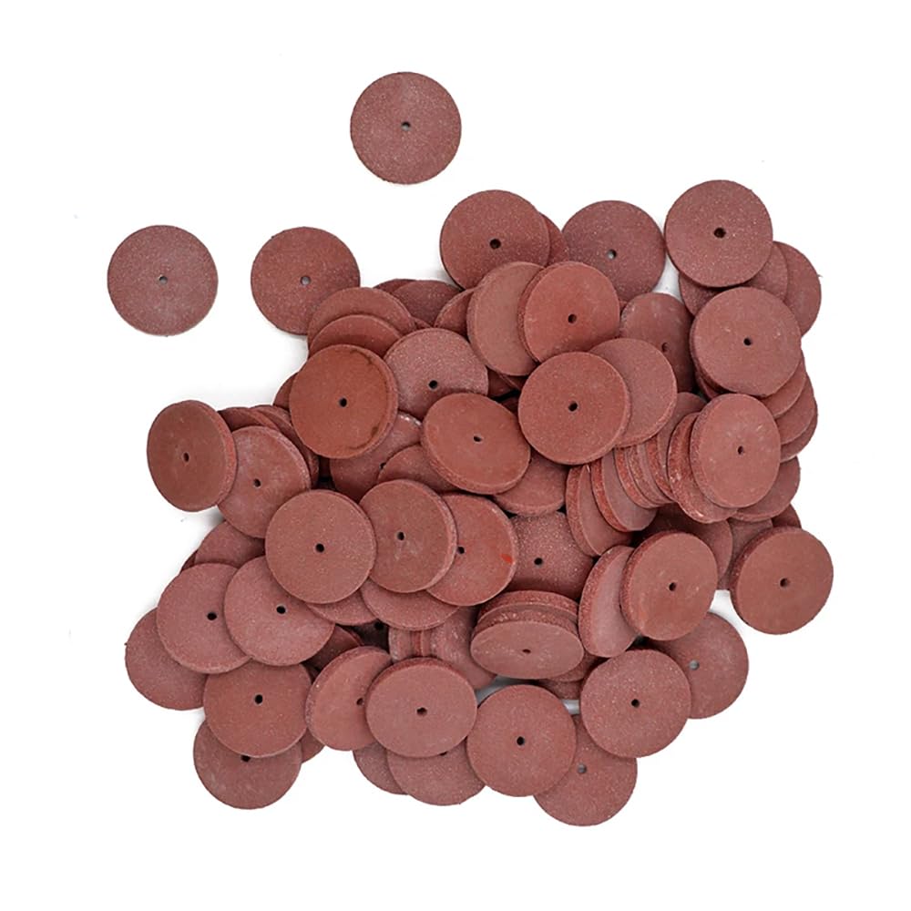 100Pcs/Box Dental Silicone Rubber Polishing Grinding Wheels, Rotary Tool Lab Jewelry Polishing Disc Burs 2.35mm Shank Mandrel 4Types (Coarse)