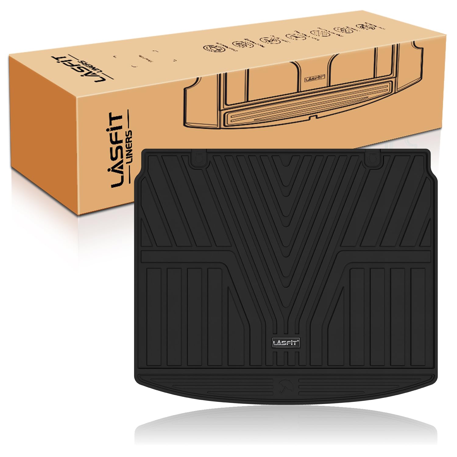 LASFIT Cargo Liner for Honda CR-V 2023 2024 2025 2026 (Include Hybrid Models) All Weather TPE Car Trunk Mat (Upper Position), Cargo Only Black