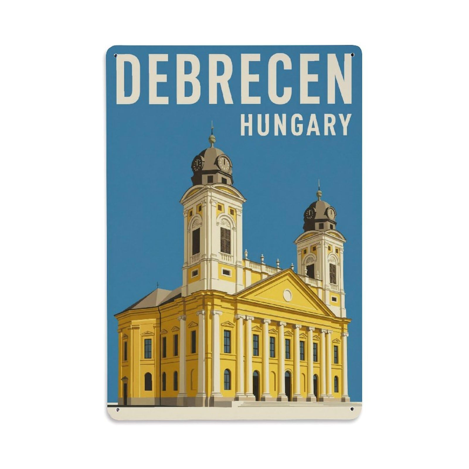 Hungary Debrecen Travel Retro Metal Tin Sign Plaque Wall Decor for Cafe, Club Bar, Office, Garden Metal Poster 8x12Inch