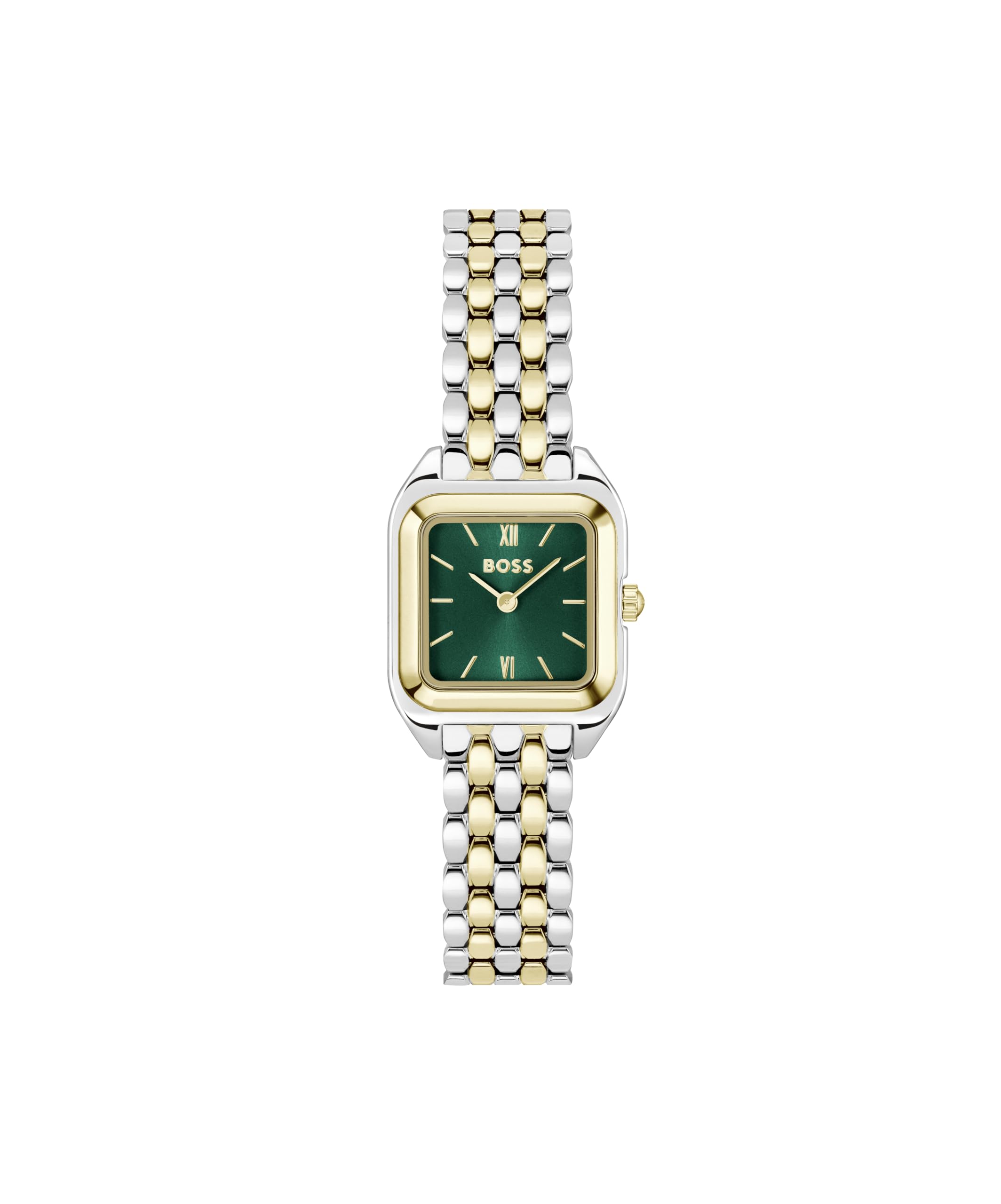 Boss Ladies Mae Petite Soft Square Two Tone Bracelet Watch