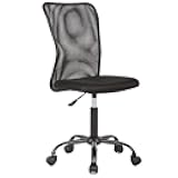 Ergonomic Office Chair Desk Chair Mesh Computer Chair Armless Back Support Modern Executive Rolling Swivel Chair with Lumbar Support（Black）
