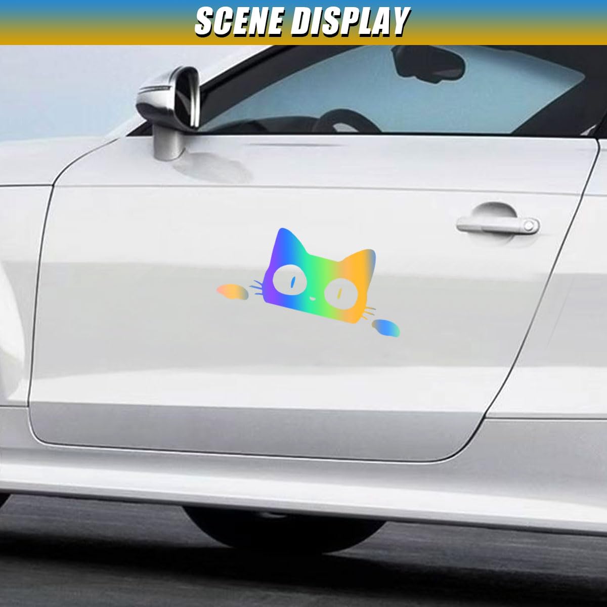 Cute Cat Car Decal Vinyl Sticker Waterproof Car Bumpr Sticker Decal Automotive Exterior Decorations Accessory for Cars Truck — view 3