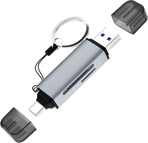 Miniatura 6 de Lector de tarjetas SD, doble conector USB 3.0USB C tarjeta de memoria adaptador de lector de aluminio - compatible con SDMicro
