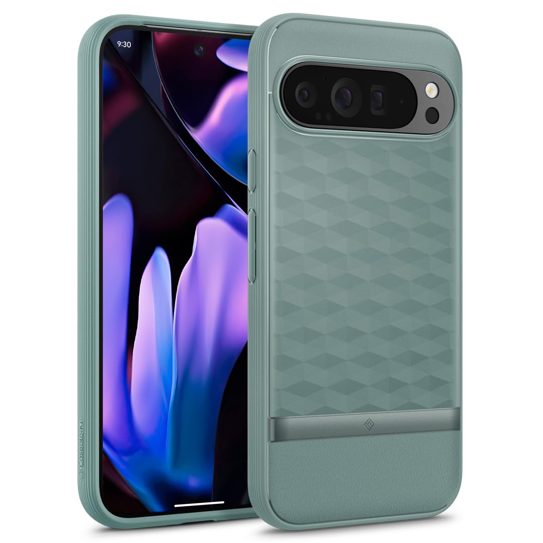 Caseology Google Pixel 9 Pro XL Case [US Military MIL Standard] Drop Protection 3D Honeycomb Pattern Google Pixel 9 Pro XL Cover Parallax (Sage Green)