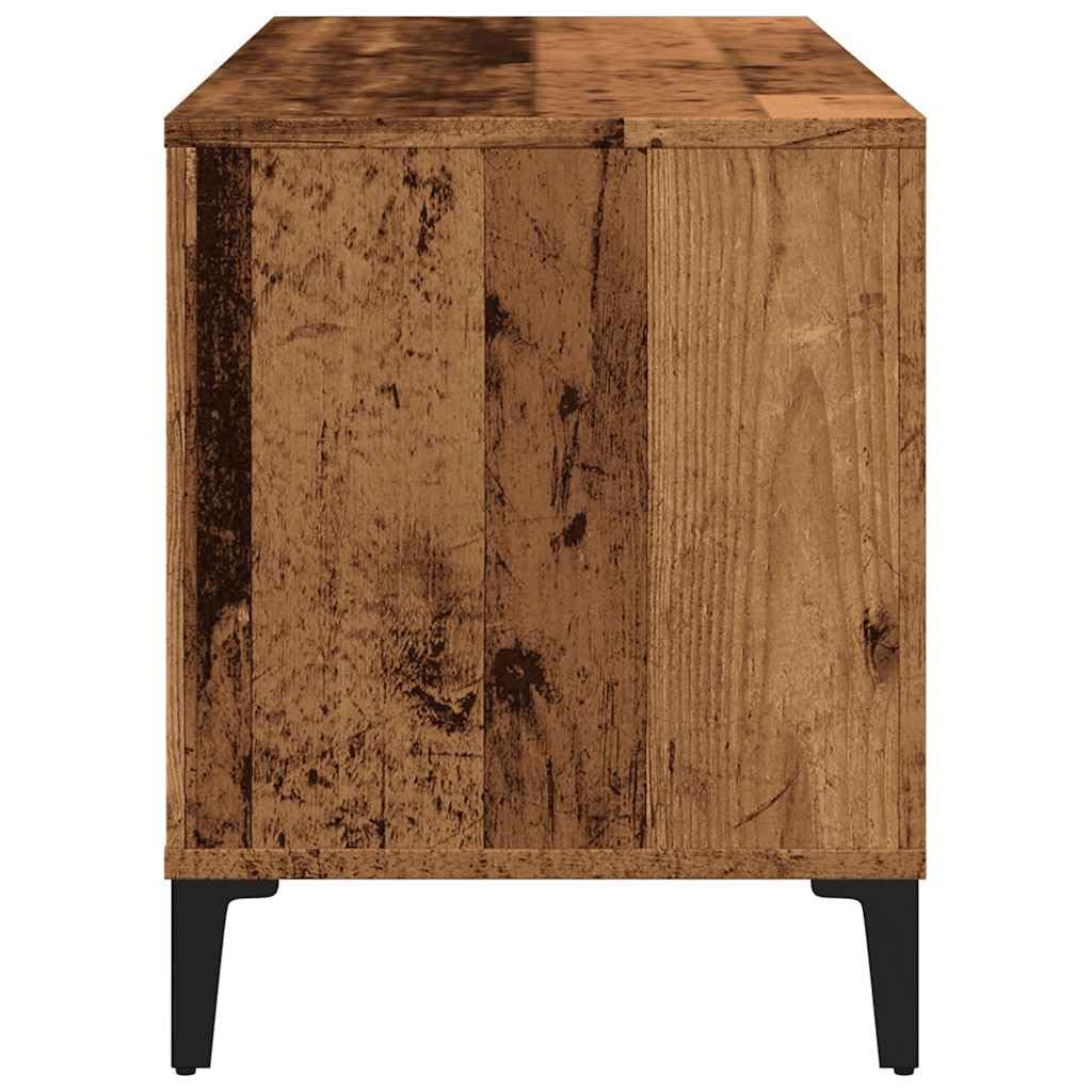 vidaXL Mobile Porta Dischi Legno Antico 100x38x48 cm Legno Multistrato, Mobile per Giradischi, Porta Dischi, mobiletto Porta vinili