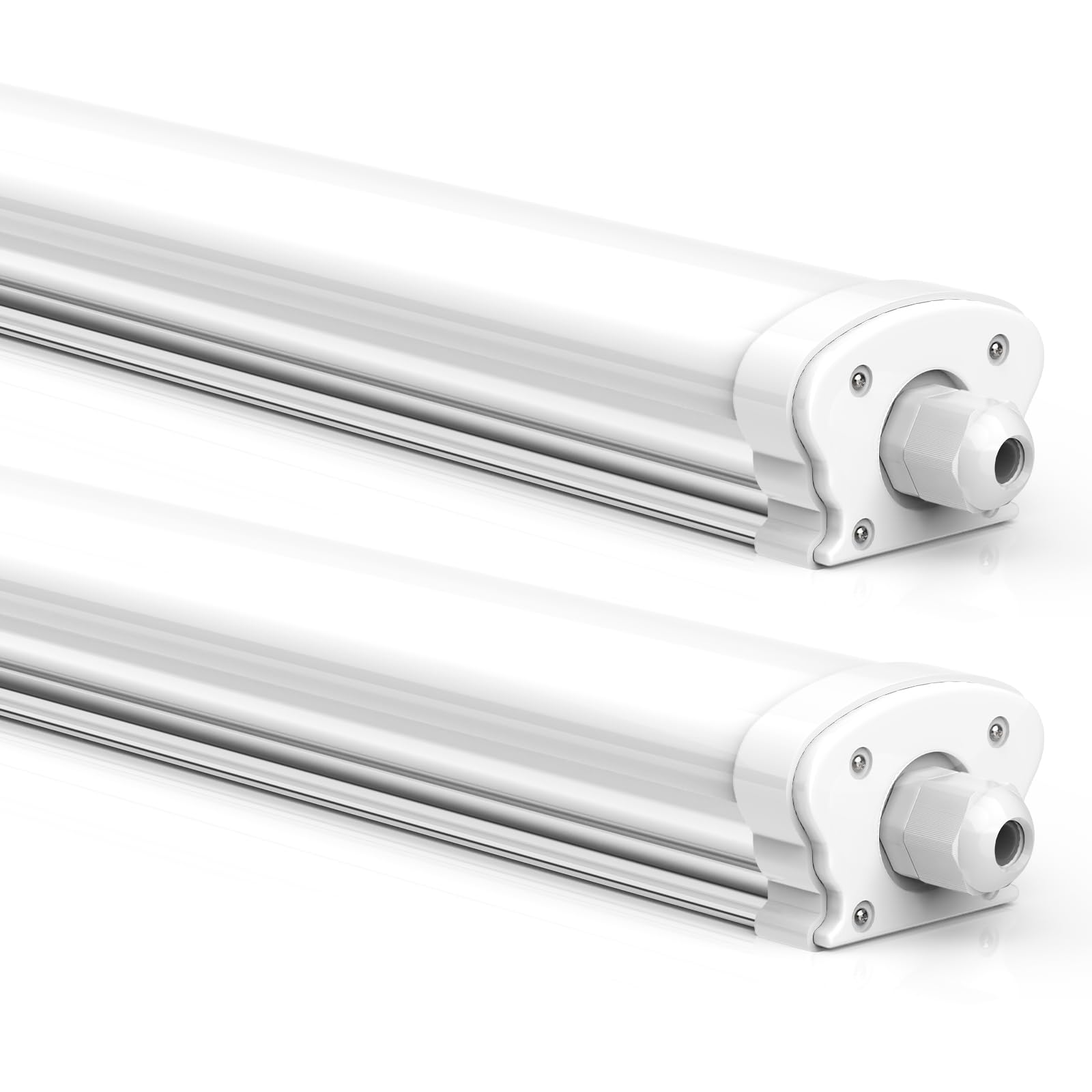 ALUSSO LIGHTING LED-liniaal 116 cm, 36 W 3600 lm, Neutraal Wit 5000 K Kelderlamp, IP65 Waterdicht Ledlampen Voor Garage, Kelder, Werkplaats, Vochtige Ruimtes, Badkamer, Kantoor, Magazijn, 2 Stuks