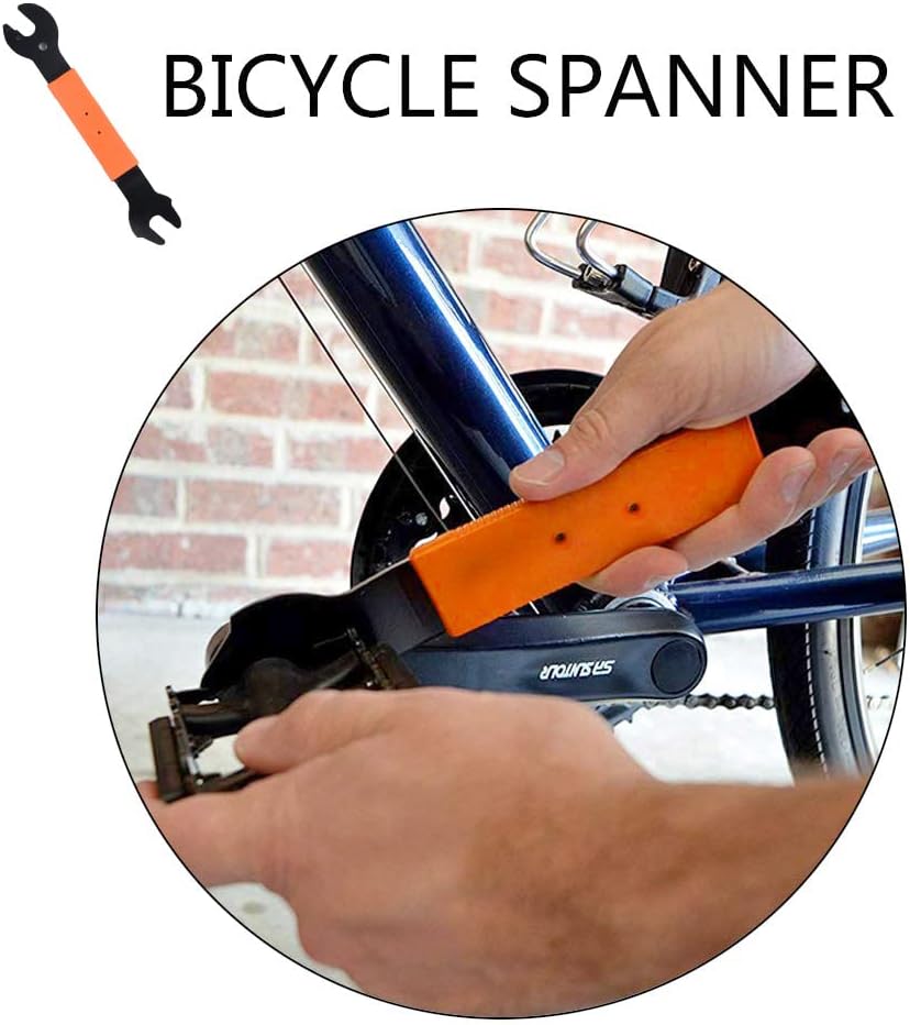 Pedal Wrench Double Sided Bicycle Pedal Removal 15/16/17mm Bike Spanner Home Mechanic Pedal Repair Tool With Long Hand Comfortable Grip Energy-saving Cycling Crank Set for Biking Maintenance & Repair