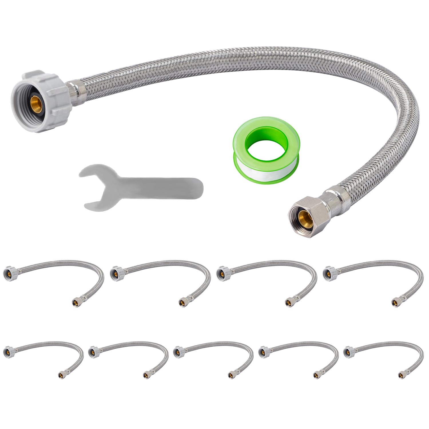 10 Pack) SUNGATOR 12'' Toilet Water Supply Line, 7/8