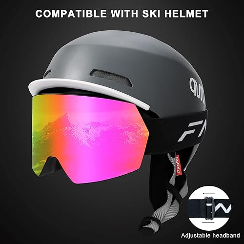 Miniatura 6 de FMY Gafas de esquí para hombres, mujeres y jóvenes  Protección UV400 antivaho para snowboard y esquí para adultos