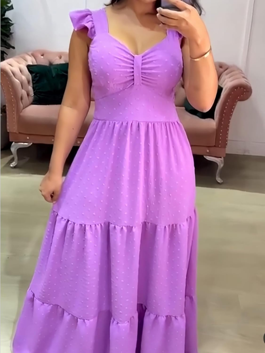 Vestido longo luxo franzido com babada na manga em promoção! Veja a oferta e mais achadinhos de Vestidos 3 Hoje é o melhor dia para comprar Vestido longo luxo franzido com babada na manga com aquele preço maroto! Promoção! Aproveite a oferta! 3