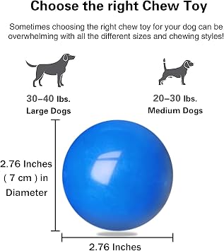 Indestructible dog balls, Solid Rubber Bouncy Balls for Dogs Aggressive Chewers,100% Safe & Non-Toxic, Floating Durable Dog Chew Ball for Medium&Large Dogs to Training, Play, Exercise and Fetch.