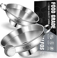 Vista 12 de Embudo de acero inoxidable, embudo de cocina Walfos con 2 coladores extraíbles y 1 cepillo de limpieza, perfecto para transferir líquidos, aceites