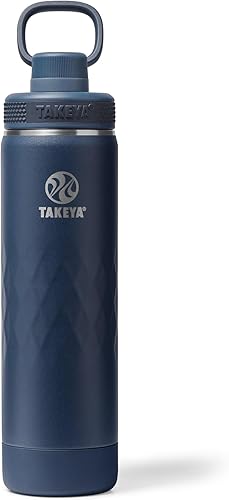 Miniatura 22 de Takeya Sport Botella de agua de acero inoxidable triple aislada de 22 oz con tapa con pico – A prueba de fugas, a prueba de sudor, sin BPA, mantiene