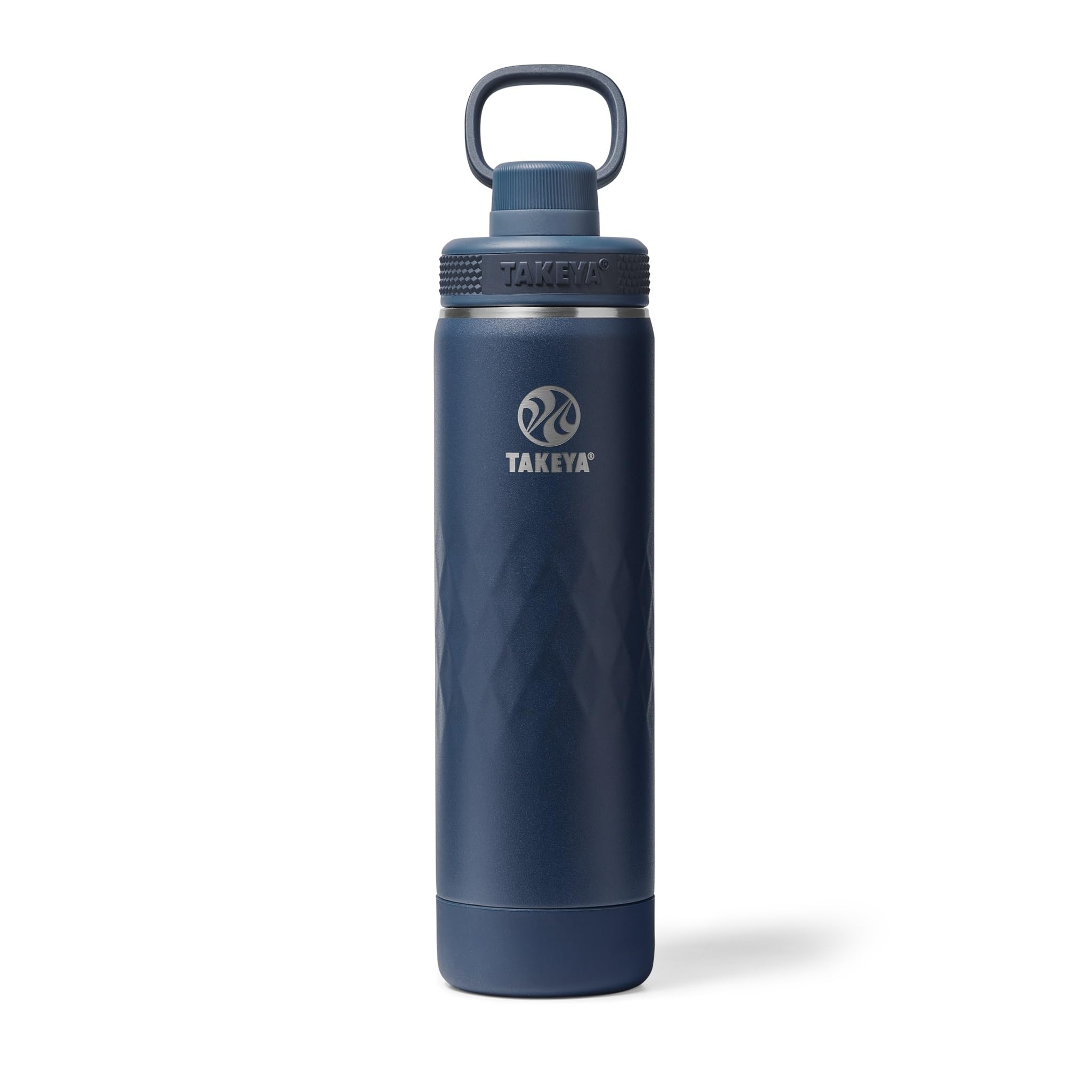 Takeya Sport 3-isolierte Edelstahl-Wasserflasche, auslaufsicher, schweißfest, BPA-frei, hält Getränke 36 Stunden kalt, 14 Stunden heiß, Indigo