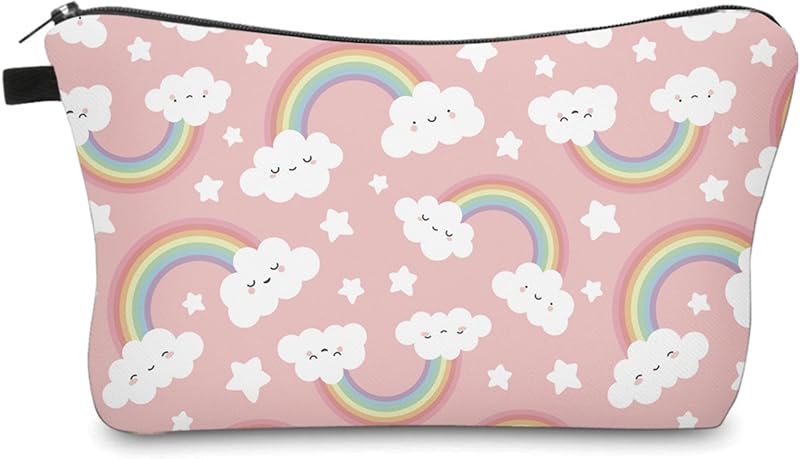 Necessaire de maquiagem Aiphamy com zíper, Cloud Rainbow