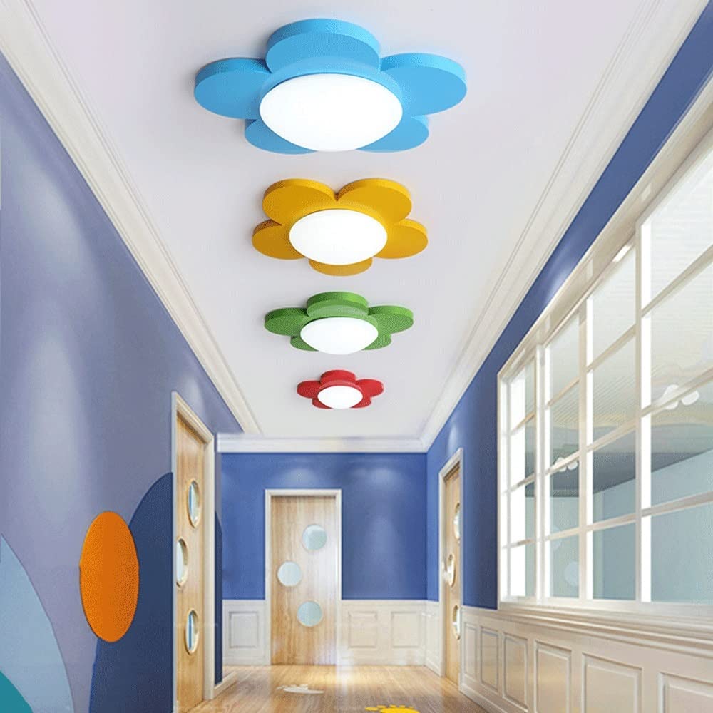 Cálido dormitorio de niños y niñas lámparas de techo creativas luces de techo de girasol, dibujos animados luz de techo LED iluminación de decoración de interiores para habitación de niños jardín