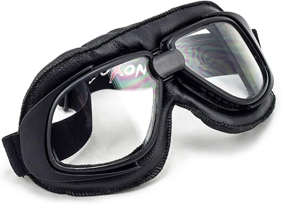 SOXON SG-300 Aviator Vintage Motorcycle Goggle, Leather Design