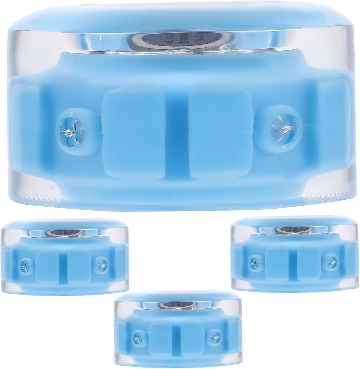 Toyvian 4pcs Roller Skate Wheels LED Light up Quad Skates Accessories Blue Glow Outdoor Indoor Replacement Wheels and Adults
