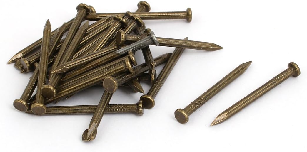 3mmx40mm Carbon Fastener Steel Point Tip Cement Nail Bronze Tone 30pcs Model:81as580qo149