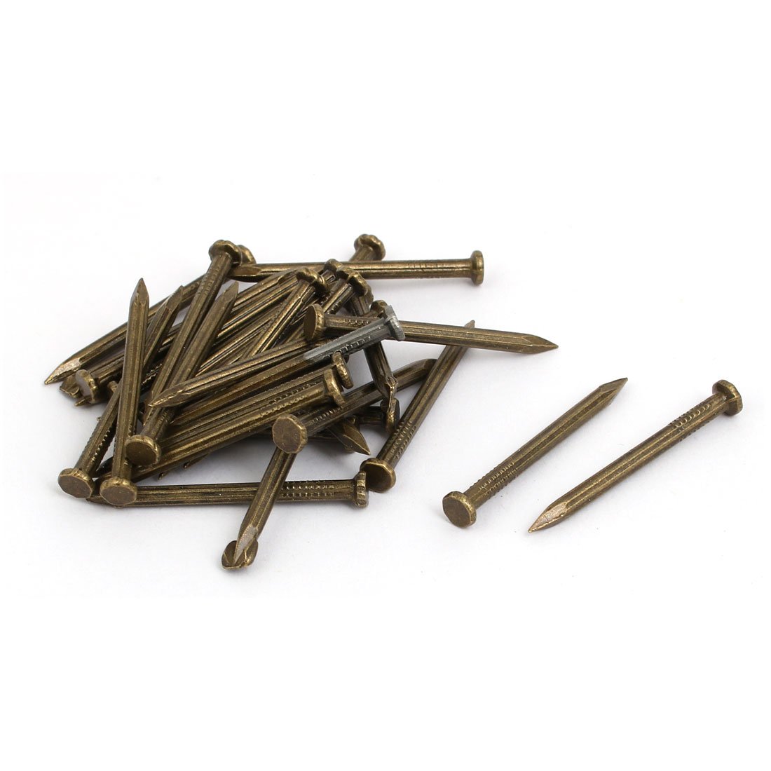 Aexit 3mmx40mm Carbon fastener Steel Point Tip Cement Nail Bronze Tone 30pcs Model:81as580qo149