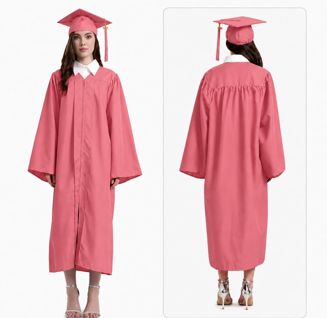 Unisex Matte Graduation Cap and Gown 2026+2027 Tassel Set for High School &College Graduates