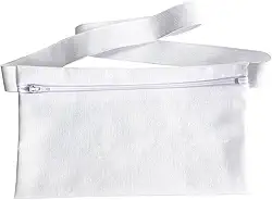 Pochete Porta Dólar Doleira Anti-Furto Clássica em Linho Misto com Elástico (Branco)