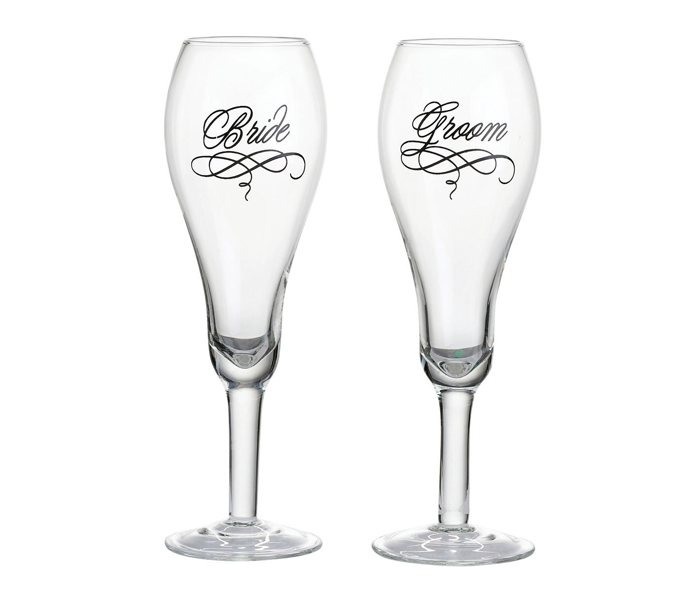 Lillian Rose Bride and Groom Wedding Toasting Glasses, clear (G705)