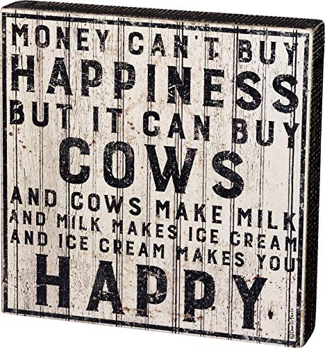 Primitives by Kathy Farmhouse Style Box Sign, Buy Cows