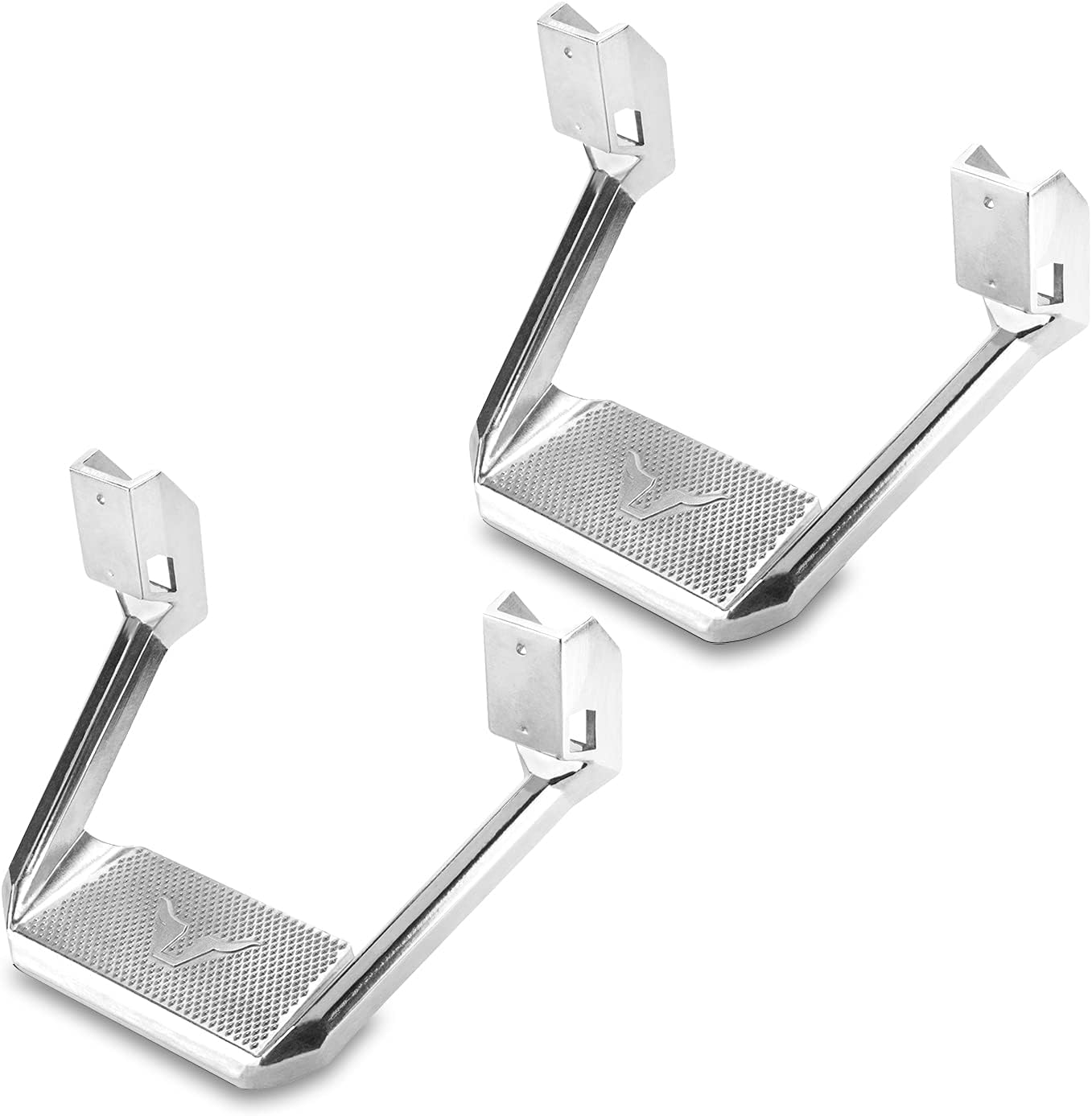 Bully BBS-5002P Polished Aluminum Universal Fit Truck Side Step Set of 2 for Trucks from Chevy (Chevrolet), Ford, Toyota, GMC, Dodge RAM, Jeep