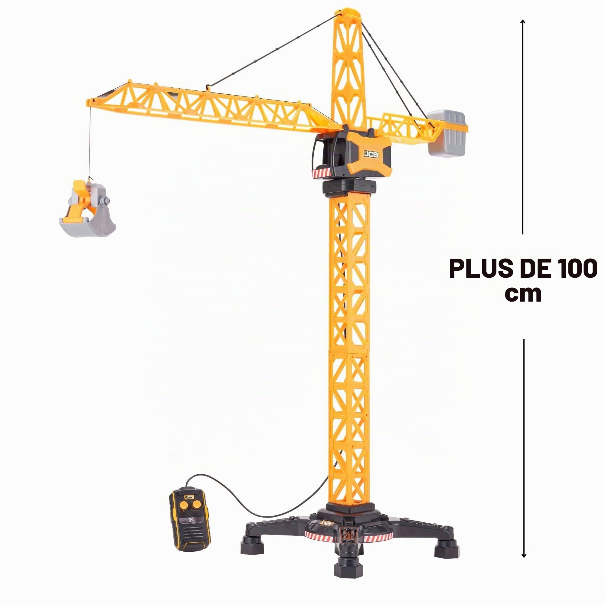 Grue JCB série X avec pince - Grue de chantier - Jaune - 90 cm x 29 x 102 cm - 4 ans et plus - Enfants unisexes - HTI
