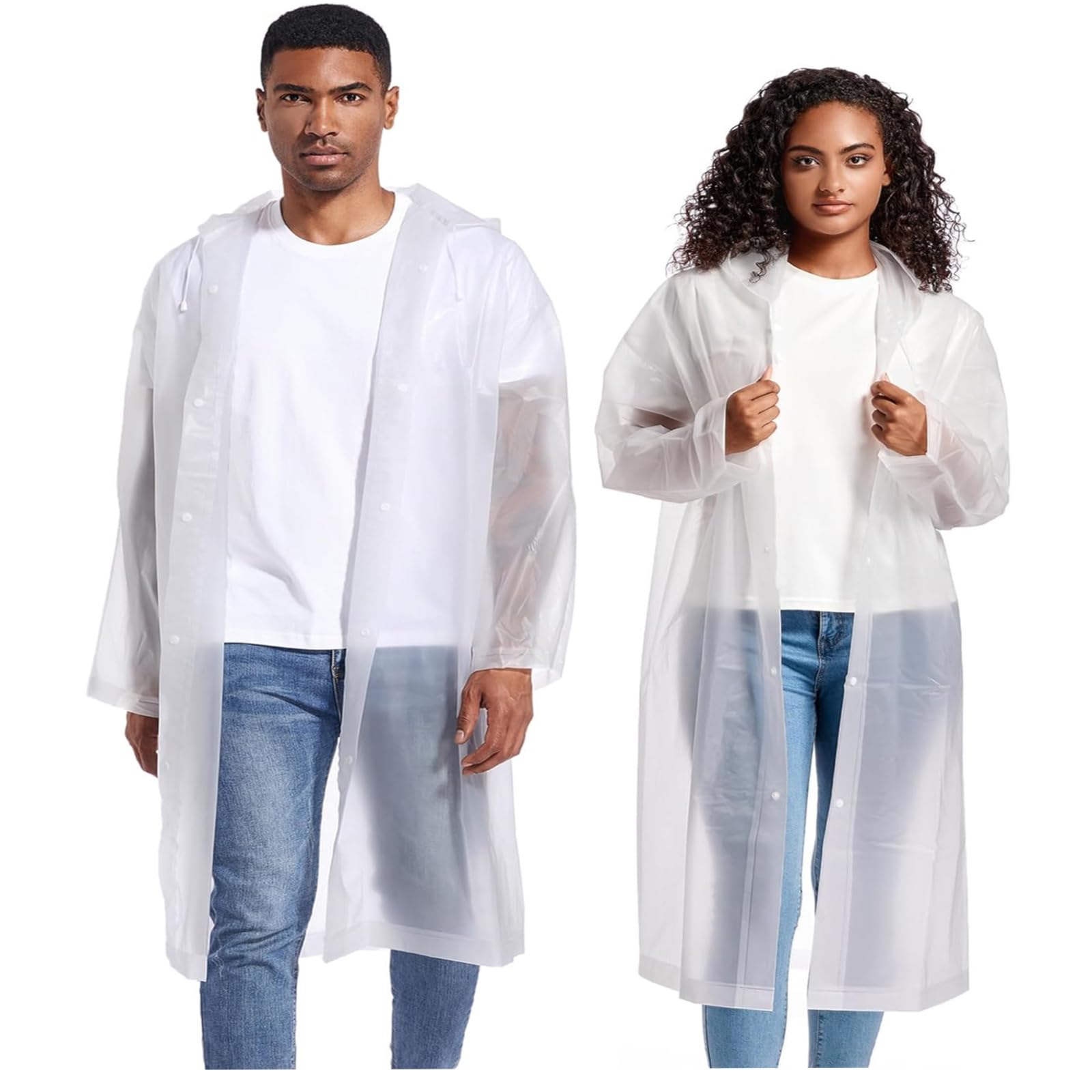 Rain Poncho for Adults, 2 Pack Reusable Raincoat, Emergency Ponchos for Women/Men Portable Waterproof Rain Cape Rain Jacket Raincoats for Outdoor Activities