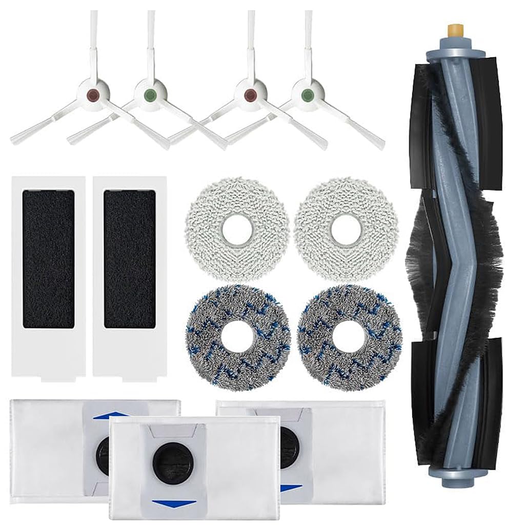 HASTHIP® Replacement Parts for ECOVACS Deebot T20 Omni/PRO/MAX T20 Pro/Max Plus Vacuum Cleaner Accessories 1 Main Brush, 4 Side Brushes, 4 Mop Cloth, 3 Dust Bags, 2 Filters-image-49