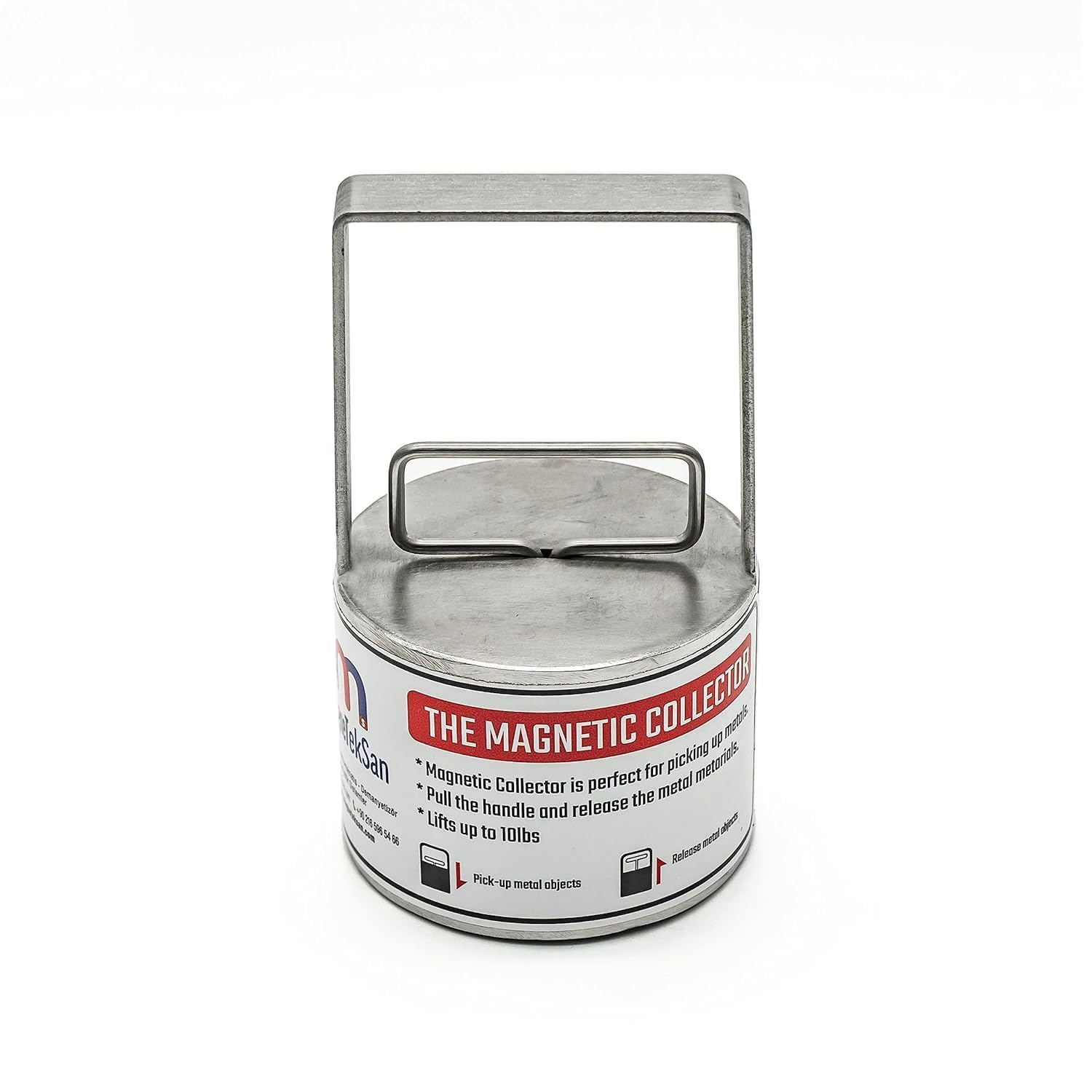 Handheld magnes do podnoszenia – magnetyczny kolekcjonerski – stal nierdzewna – siła ciągnąca 25 kg – magnes ciągnący – przenośny magnes do noszenia – metalowy magnes kolekcjonerski