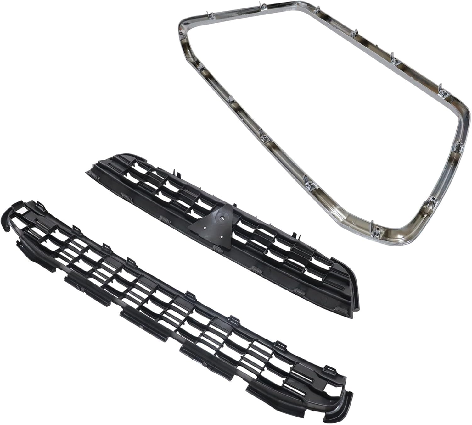 GXARTS Black Chrome Upper Front Bumper Grille 6402A276 Compatible with Mitsubishi Outlander Sport ASX RVR 2013 2014 2015