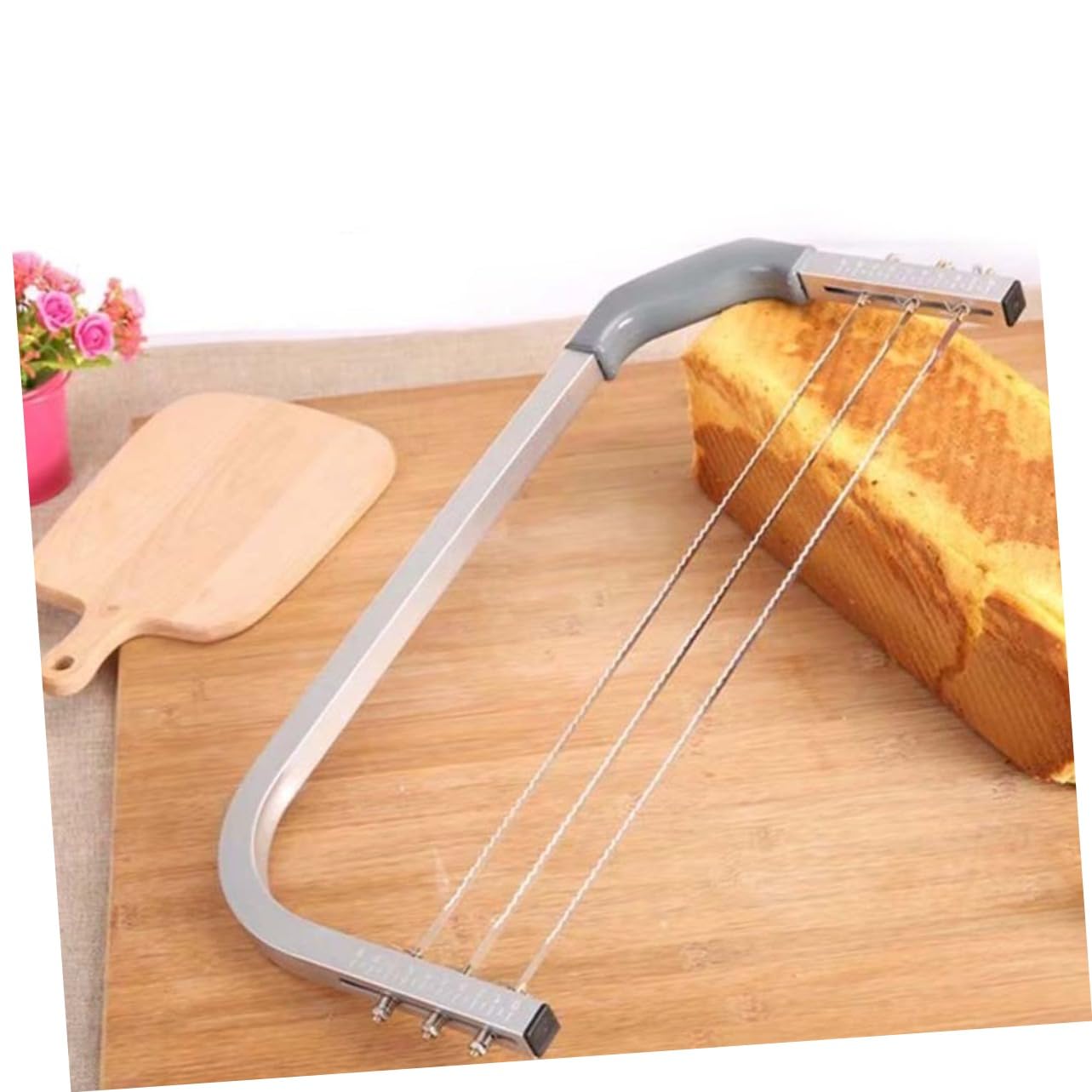 Cortador Pasteles 3 Cuchillas Ajustable 14 Pulgadas en Aleación Aluminio | Cortador de Bizcocho, Rebanador de Capas 3 Cuchillas, para Repostería Casera y Principiantes