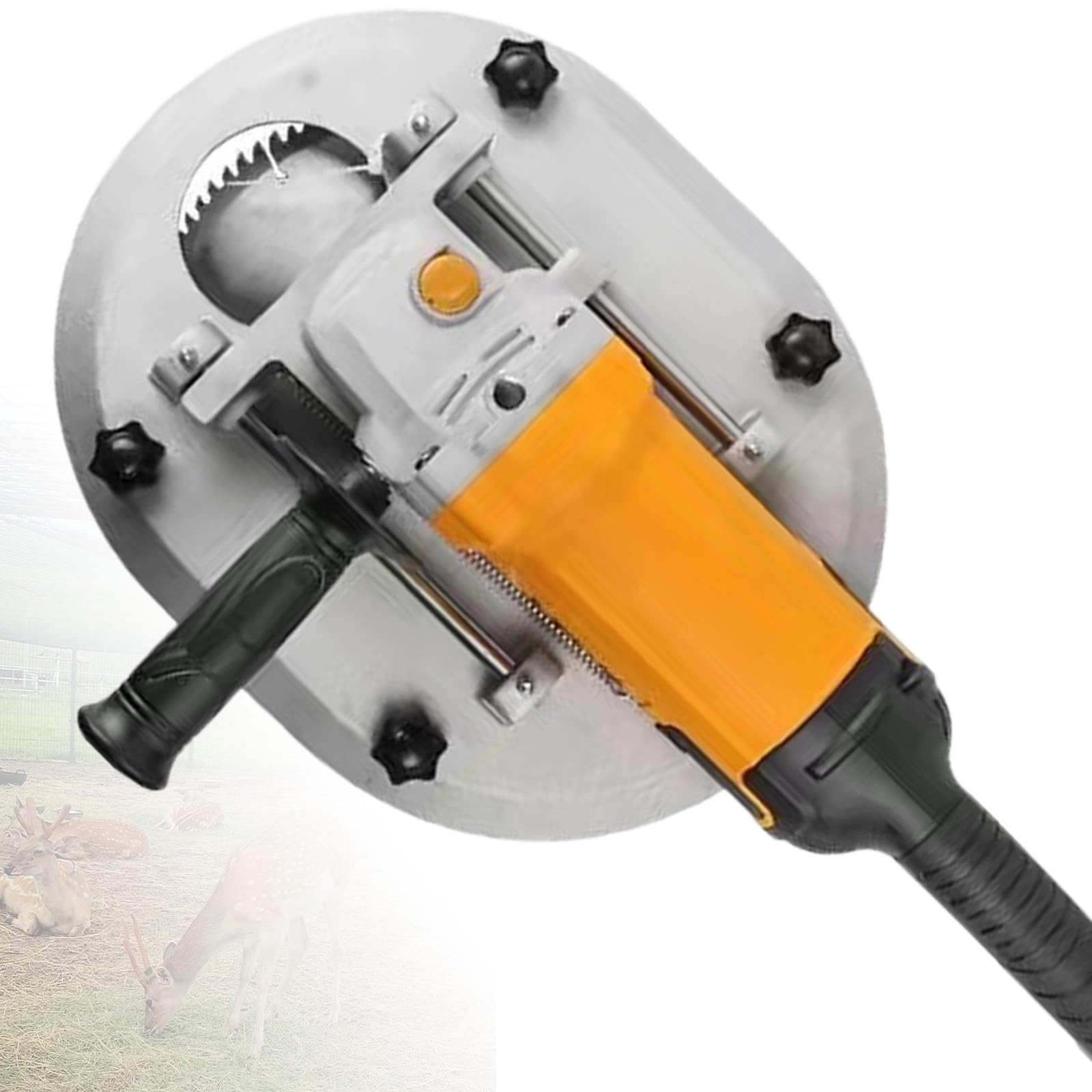 Sjyclaviger Exfoliator Sheep Dehorning Tool Handheld Dehorner, Electric Dehorner for Cattle Adult Cow, 8500r/Min Big Bull Horn Remover Cow Horn, for Cattle Horn Cutting Orange-200