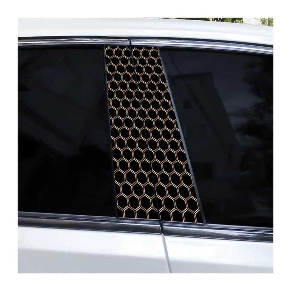 Body Parts 2pcs Car Center Pillar Sticker Honeycomb Universe Auto B-Pillar Waterproof Protective Film(L)