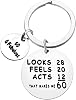 Vadaka Birthday Gifts for Women Men 60th Birthday Keyring Keychain Happy 60th Birthday Key Ring Sixty Birthday Gift 60 Years Old Gift for Grandma, Grandpa,Mom and Dad