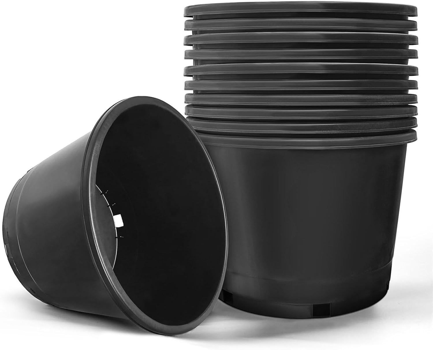 10 Pack 10 Gallon Round Premium Nursery Pot Plant Flower Seedling Container Garden Planter Pots for Indoor Outdoor Plants Seedlings Flowers Vegetables Seedling Cuttings Succulents