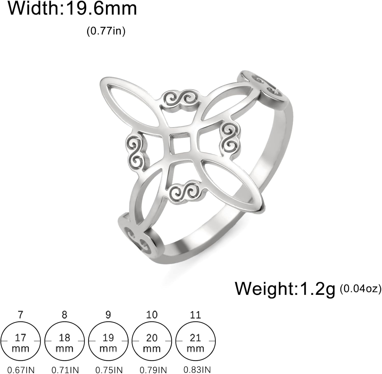 TEAMER Witches Knot Ring - Stainless Steel Celtic Amulet Vintage Knot Ring Wicca Protection Jewelry For Women - Image 7