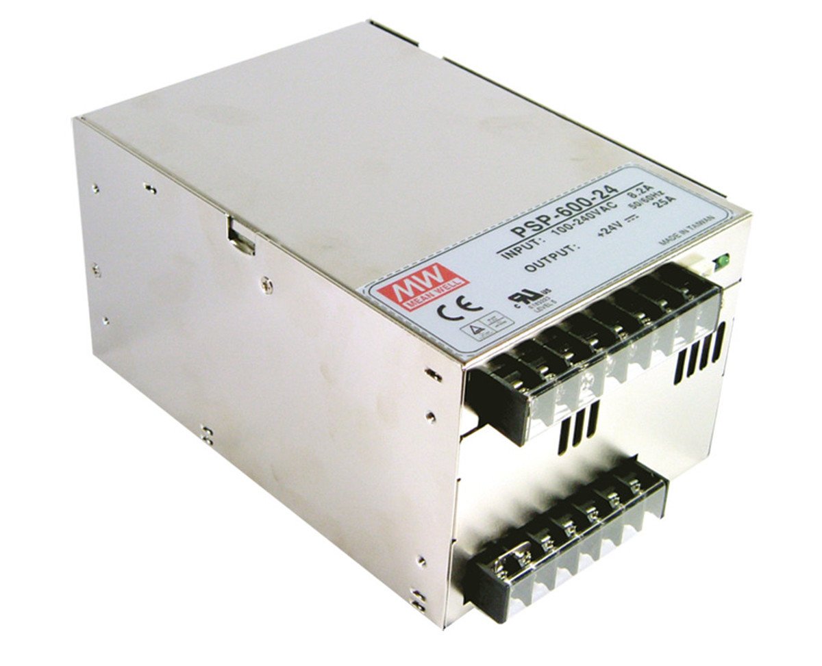 Mean Well PSP-600-48 Enclosed Switching AC-to-DC Power Supply, Single Output, 48V, 0-12.5A, 600W, 3.7 H x 4.7 W x 6.7 L
