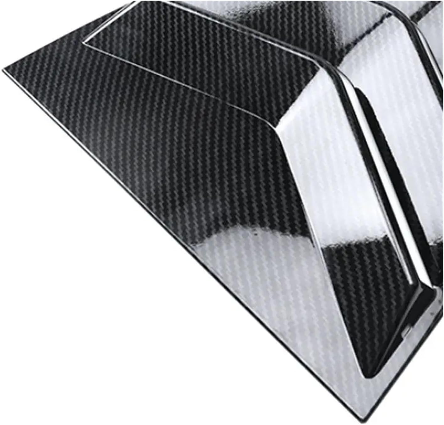 Compatible For VW Jetta MK6 2012 2013 2014 2015 2016 2017 2018 Car Rear Window Louver Shutters Panel Cover Carbon Texture Glossy Black Trim(Black)