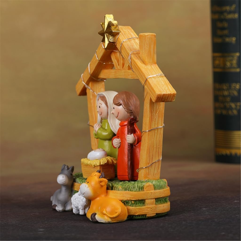 LED Lighted Holiday Nativity Set Christmas Table Ornament Religious Figurines