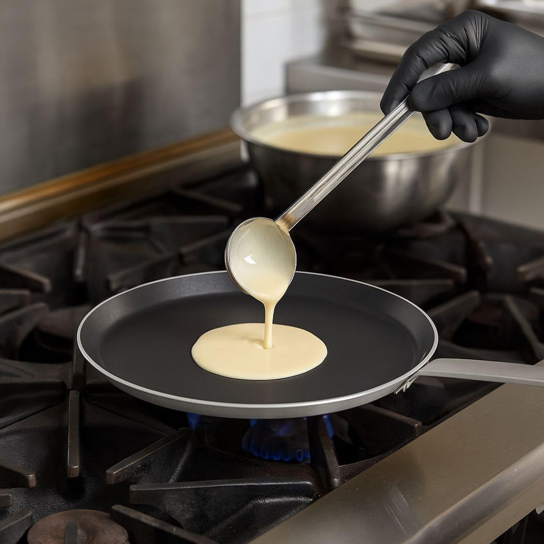 Soro Essentials- 12” Aluminum Crepe Pan with Non stick Coating- Flat Skillet Crepe Pan Pancake Pan Tortillas Griddle Pan Fry Pans for Cooking