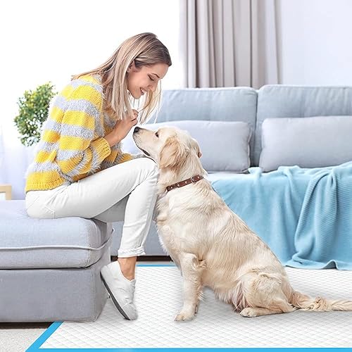 Miniatura 8 de IMMCUTE Almohadillas extragrandes para orina de perro de 36 x 36 pulgadas, 30 unidades, almohadillas de entrenamiento para orina de cachorros, súper