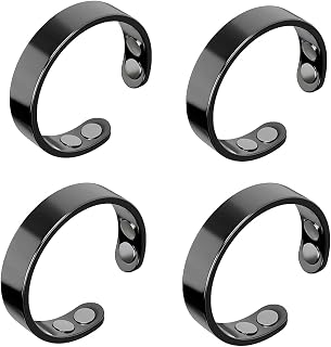 Auvulis Vitality Ring,Sleep Improvement & Stress Reduction, Hypoallergenic, Water-Resistant,Adjustable Magnetic Acupressure Ring For Men And Women(4pcs)
