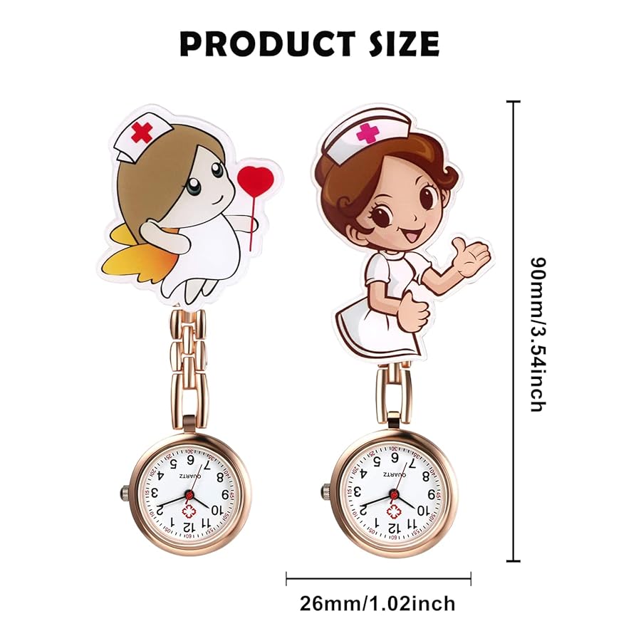 3 Orologi Da Tasca Per Infermiera - Orologio Da Medico Con Gancio, Facile Da Leggere - Foto 5