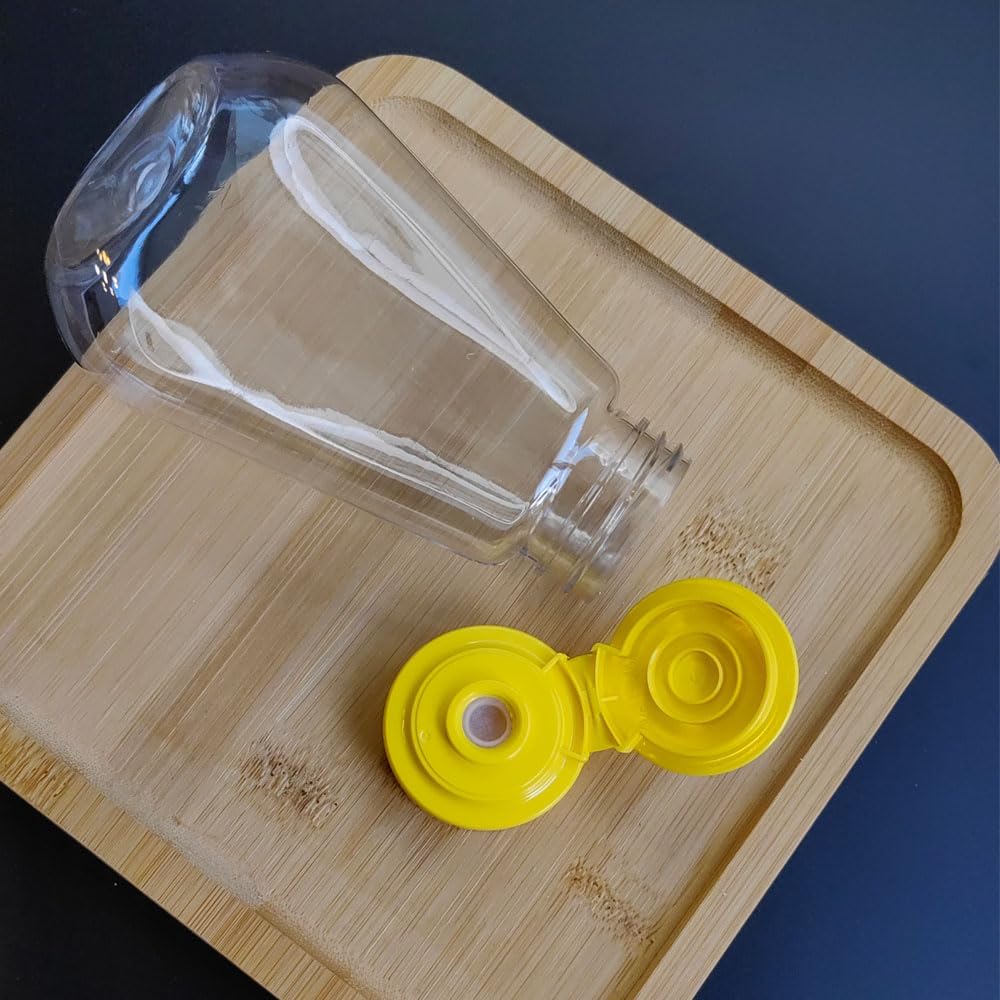 2pcs Empty Plastic Honey Bottles Flip Top Squeeze Honey Jars Dispenser Squeezable Honey Containers for Syrups, Ketchup, Salad Dressing, Cooking Oils