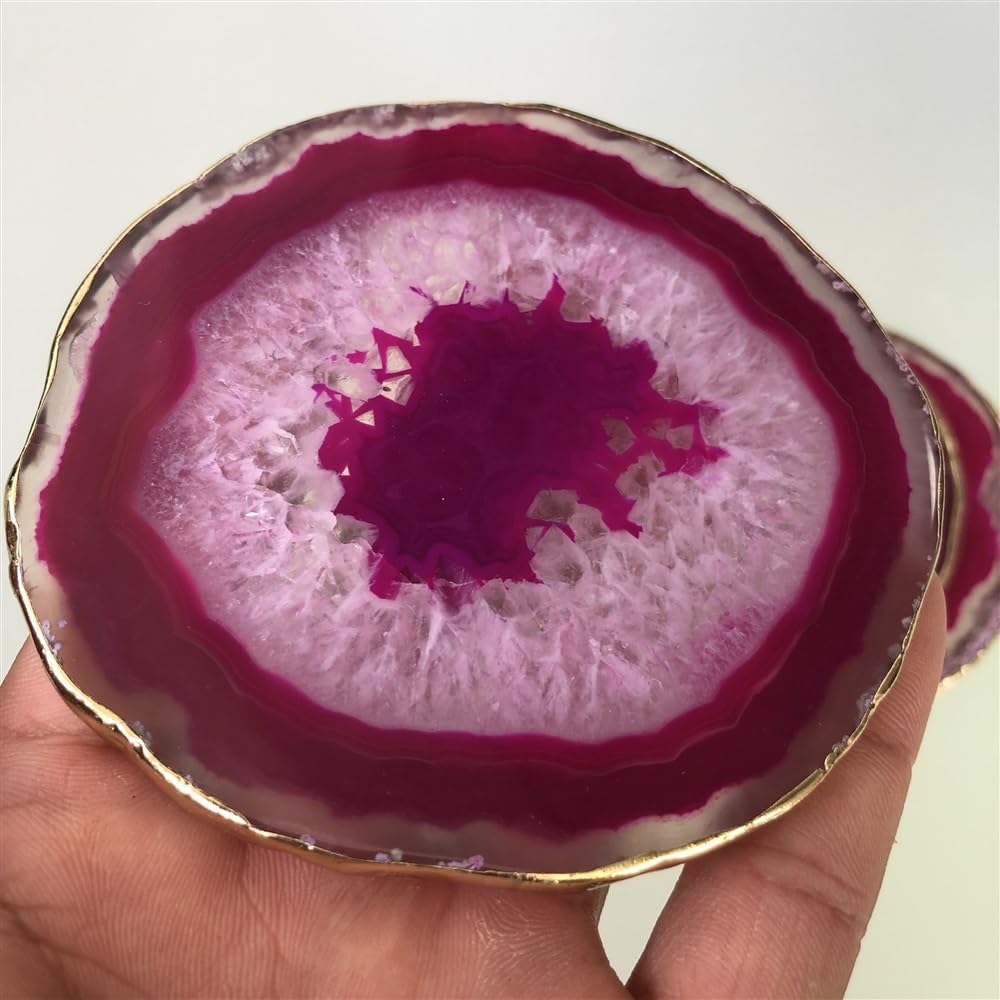 Crystal Agate Plate Geode Slice Coasters Ornaments